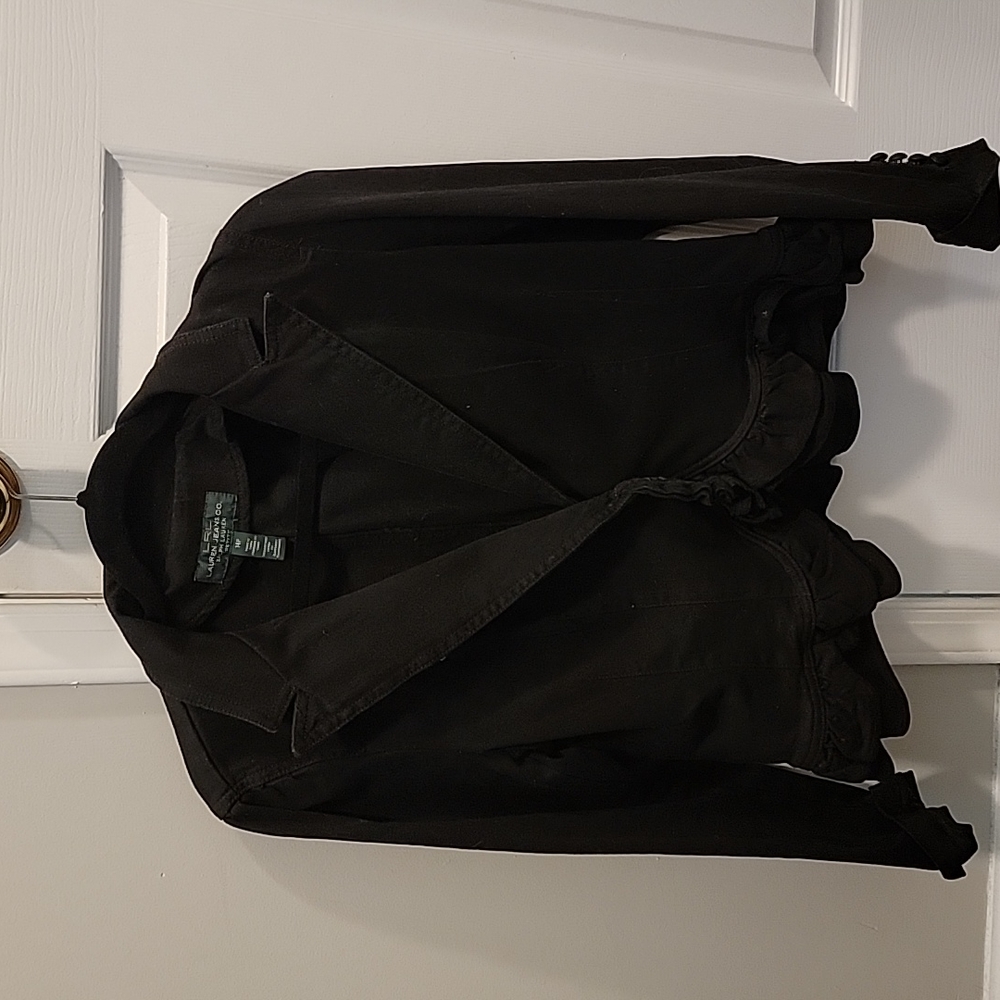 BLACK Denim Ruffle jacket